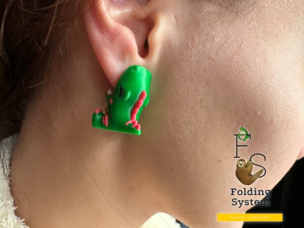Kolczyki Krokodyl, Dinozaur – Oryginalna Biżuteria 3D - obrazek 4